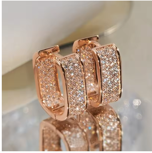 Elegant Zircon Clip-On Earrings