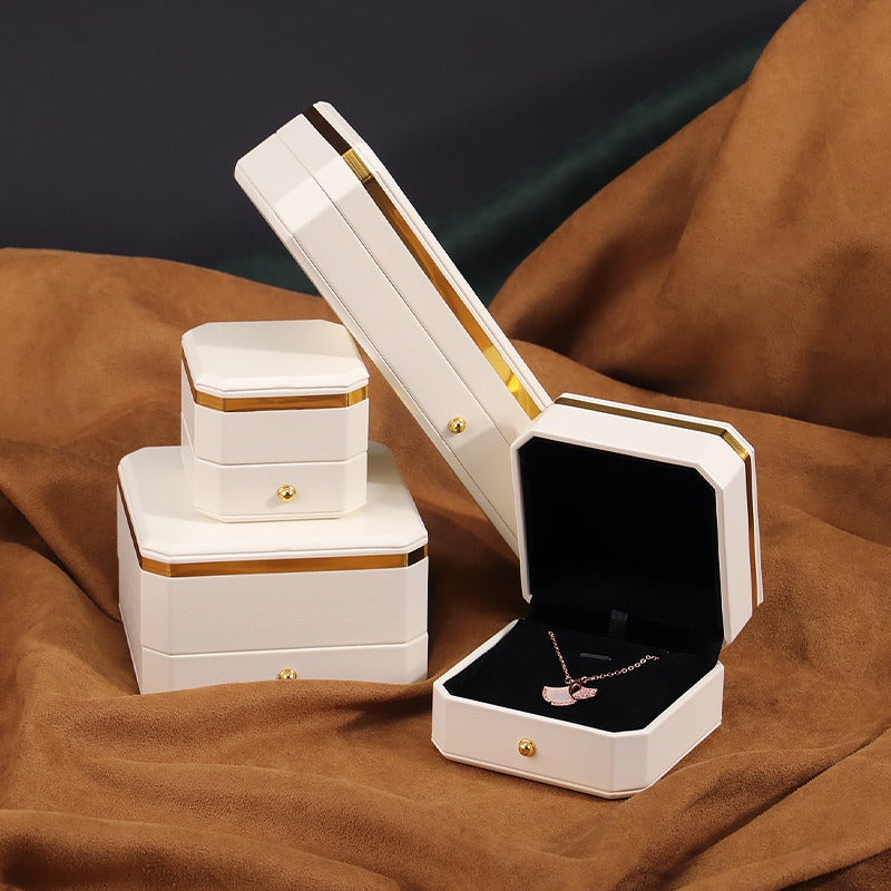 Octagon PU Leather Jewelry Box