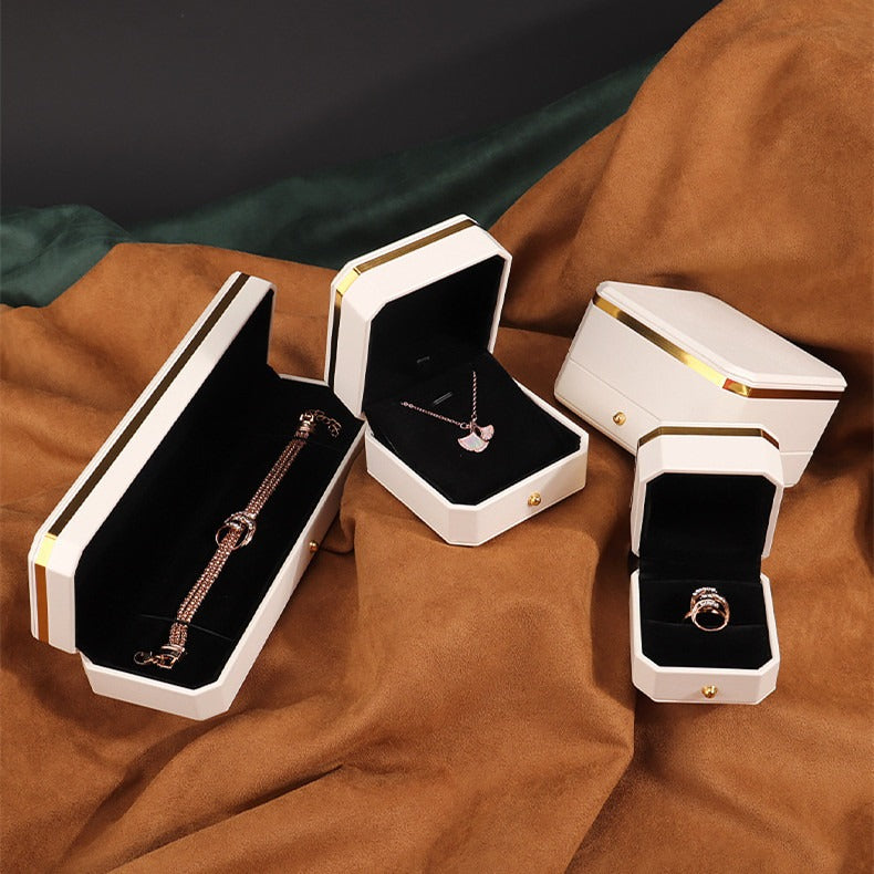 Octagon PU Leather Jewelry Box