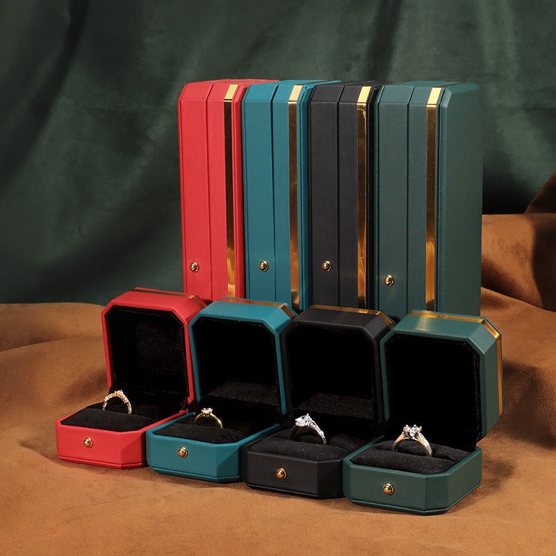 Octagon PU Leather Jewelry Box