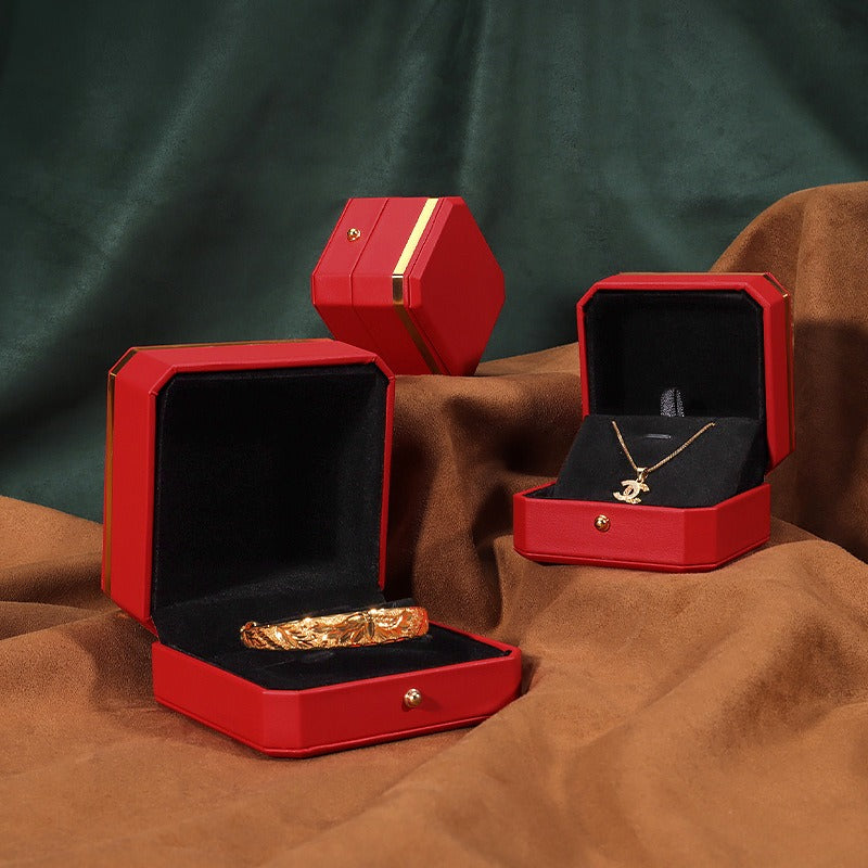 Octagon PU Leather Jewelry Box