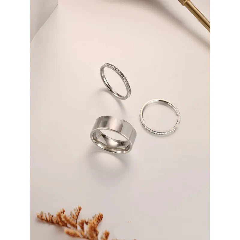 European And American Simple And Light Luxury Titanium Steel Plated 18K Real Gold Wide Ring