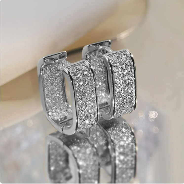 Elegant Zircon Clip-On Earrings